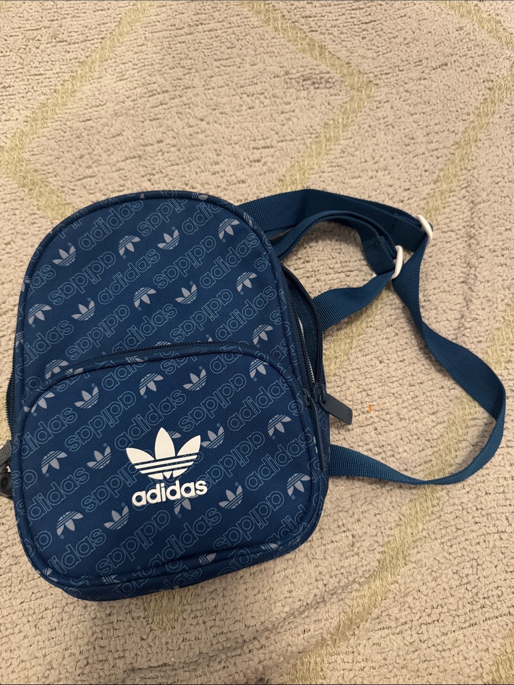 Adidas Originals Mini Backpack Blue Trefoil Logo Festival Sling Bag